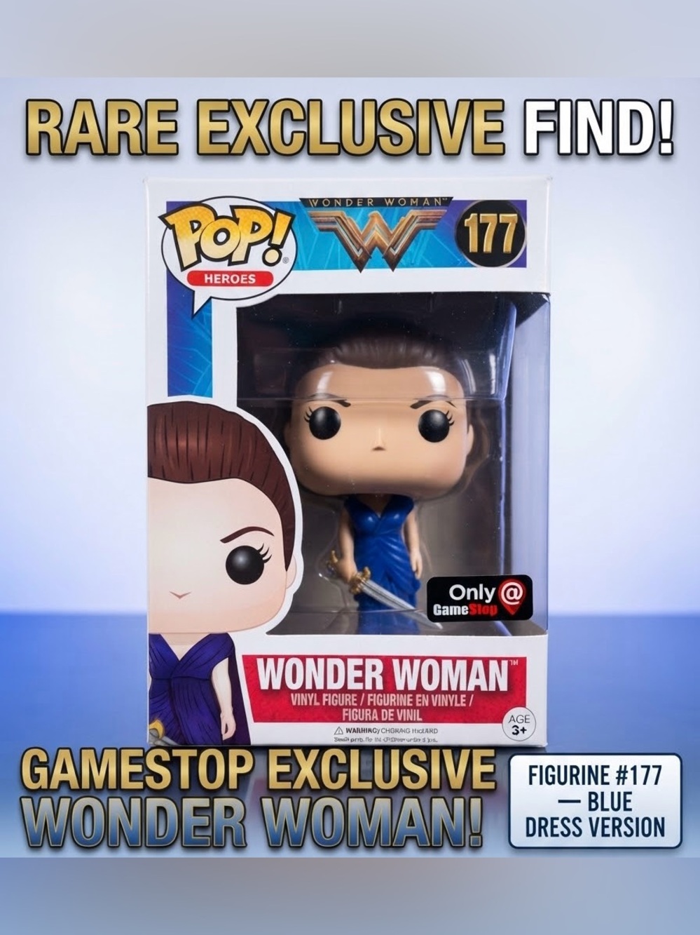 GameStop Exclusive Wonder Woman Funko Pop #177 Figurines Marvel Collectible New